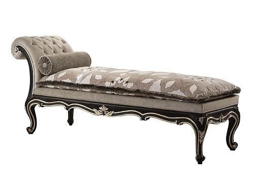 Chaise Longue with Silver Leaf Finish