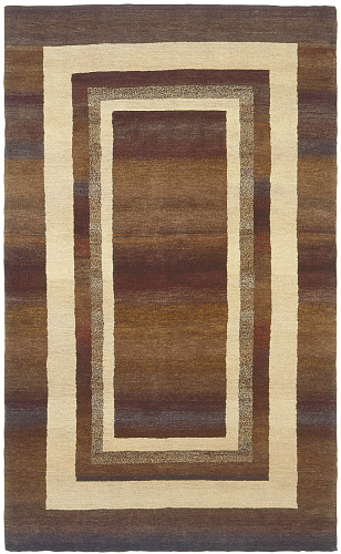 Gamba Triple Border Brown Rug