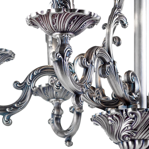 Handcrafted Chandelier in Blue Silver Finish