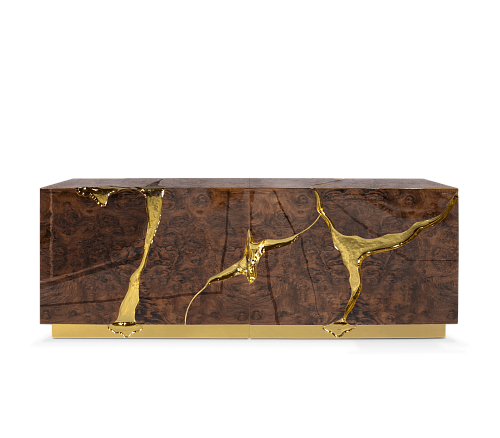 Fissure Walnut Wood Sideboard
