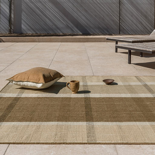 Zona Cashew Block Stripe Outdoor Rug