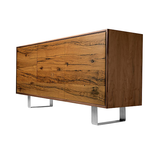 Materia Antique Oak 3-Doors Sideboard Handmade