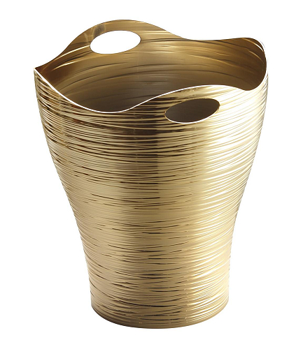 Milady Decorative Wastebasket in 24K Gold