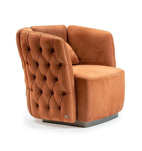 Ford Velvet Armchair in Rust Tone