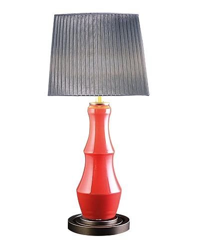 Coral Red Blown Glass Table Lamp