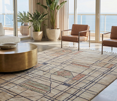 Linen Grid Warm Rug
