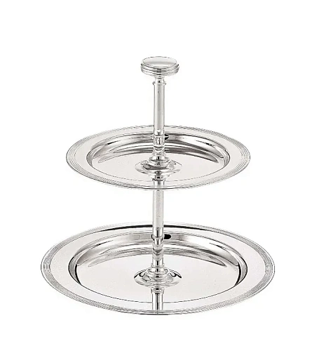 Silver 2-Tier Fruit Stand