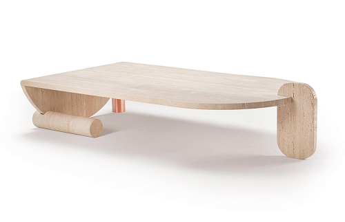 Playing Games Travertine Sculptural Coffee Table