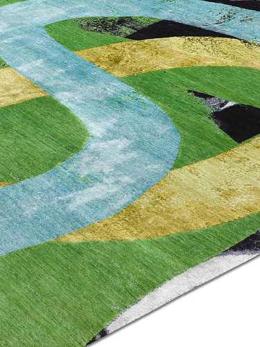 Original Green / Yellow Hand-Woven Rug