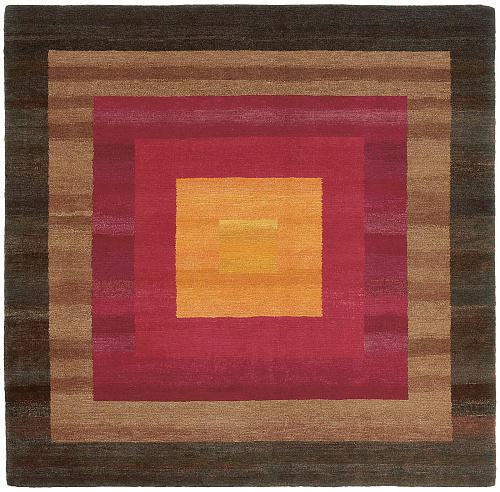 6 Border Orange Brown Rug