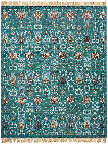 Isfahan Green Handmade Luxury Rug