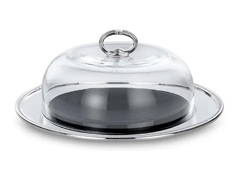 Silver Cheese Serving Tray with Lid