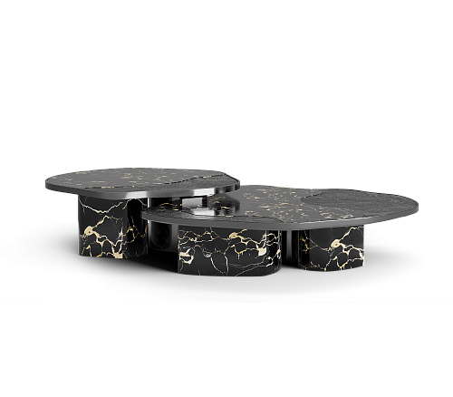 Athena Portoro Marble & Onyx Table Set