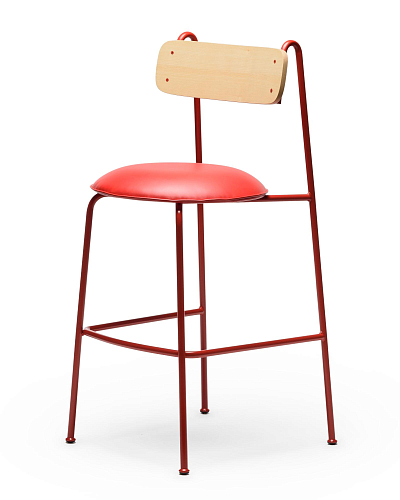 Lena Red Ash Wood Bar Chair