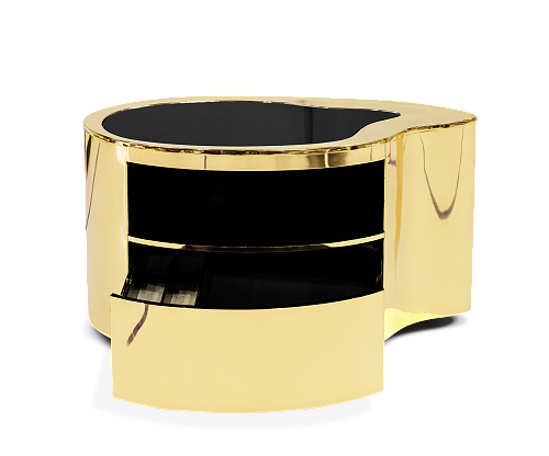 Crest Gold Bedside Table