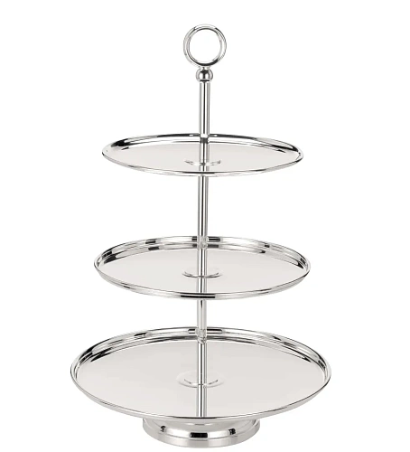3-Tier Silver Fruit Display Stand