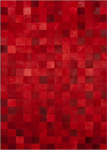 Mosaic Red Cowhide Rug