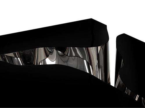 Fissure Black Silver Coffee Table