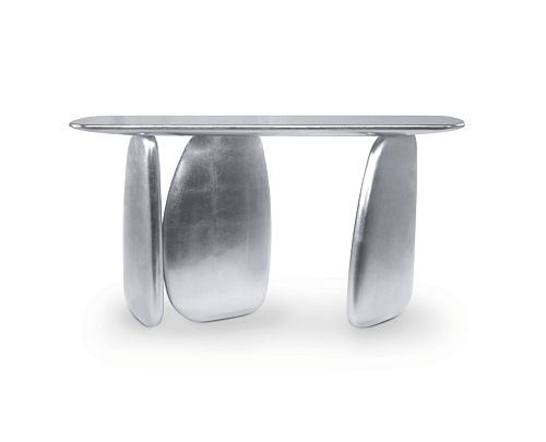 Sculptural Silver Console