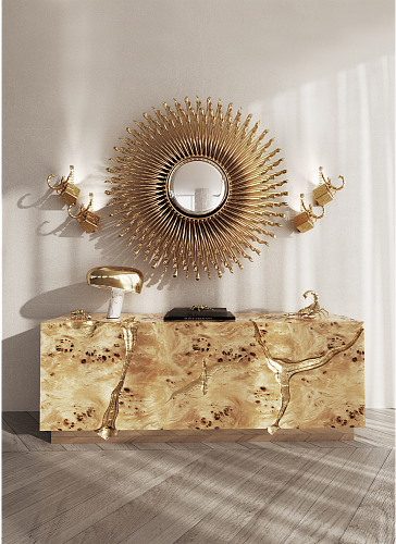 Fissure Poplar Wood Sideboard