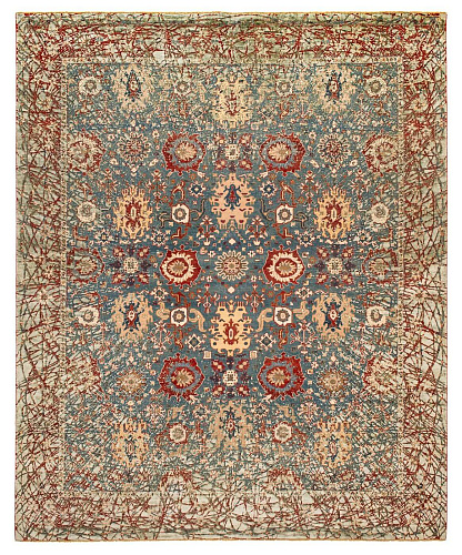 Bidjar Paddington Dawn Tealblue Grey Silk Rug
