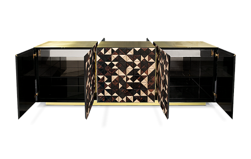 Mosaic Walnut Designer Sideboard