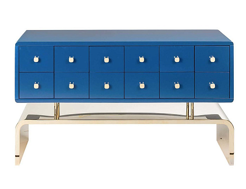 Blue Tufted Statement Dresser