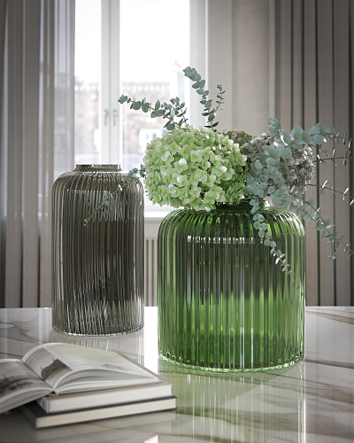 Soffio Green Glass Vase