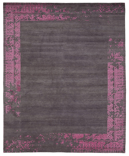 Ferrara Special Border Darkgrey Pink Rug