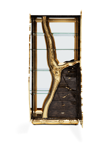 Fissure Walnut Wood Cabinet
