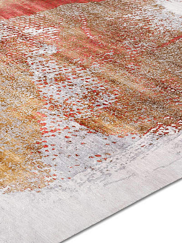 Gold Coral Hand-Knotted Rug