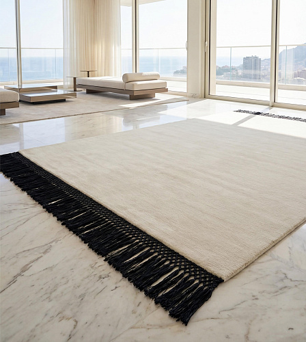 Minimal Fringe Ivory Rug