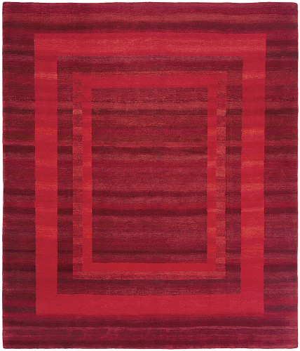 Gamba Triple Border Dark Red Rug