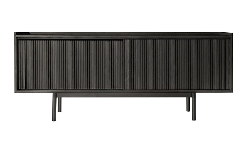 Sipario Low Artisan Black 2-Doors Sideboard Handmade in Italy