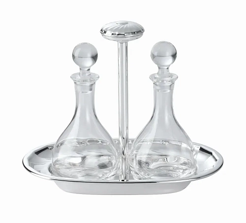 Silver Italian Oval Oil Cruet