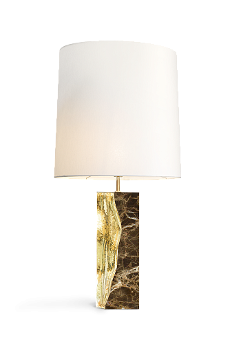 Glacier Emperador Marble Table Lamp