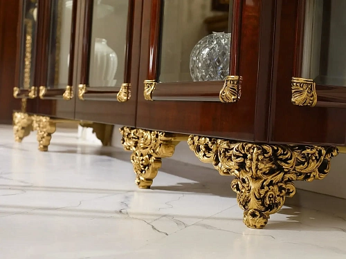 Brown and Gold Classic Display Cabinet