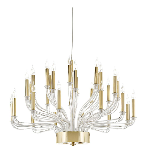 Venetian Glass Arm Chandelier in Gold Finish