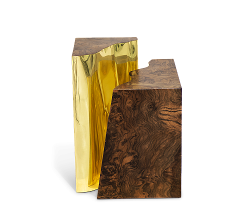 Fissure Walnut Wood Side Table