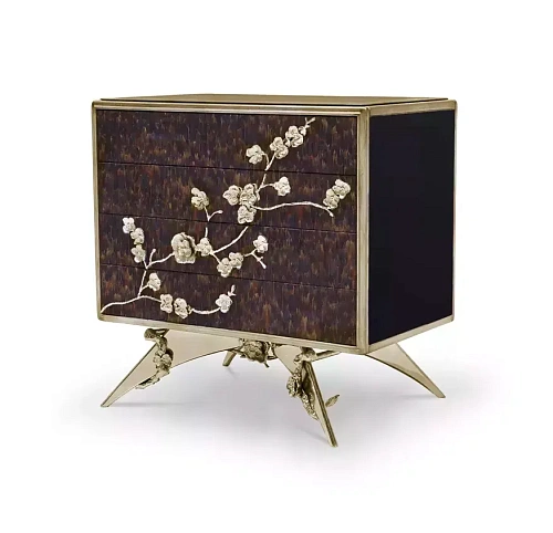 Mirage Purple Feather Bedside Table
