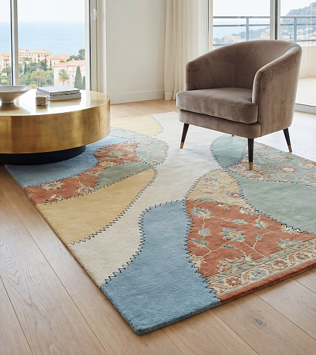 Pastel Collage Blue Rug