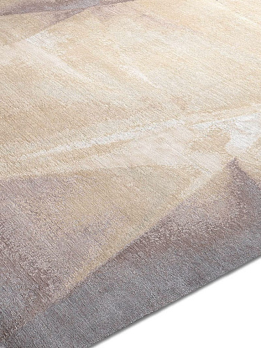 Yellow Mauve Hand-Knotted Rug