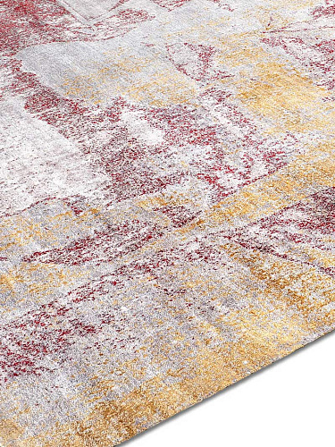 Gold / Coral Hand-Knotted Rug