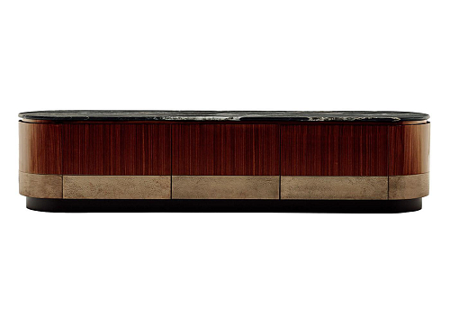 Alma Wood TV Sideboard With Marble Top