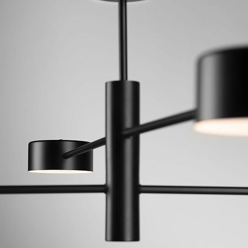 Matte Black Linear Arm Ceiling Light