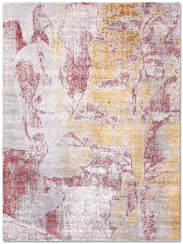 Gold / Coral Hand-Knotted Rug