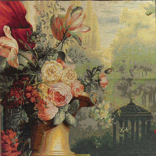 Kiosk and Flowers Tapestry