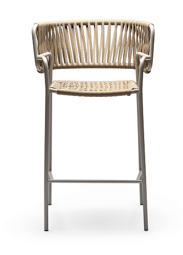 Klot Sand Beige Outdoor Bar Stool