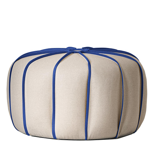Marrakech Ivory / Blue Artisan Pouffe