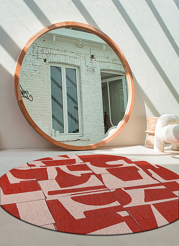Rust 9364 Round Rug